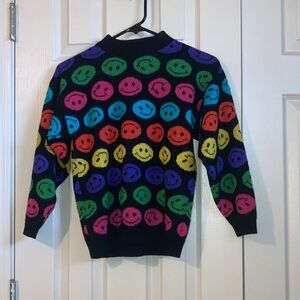 Colorful Smiley Face Sweater VINTAGE
